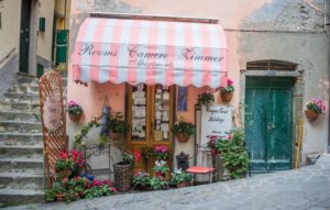 an image of a small business setup with a fabric awning