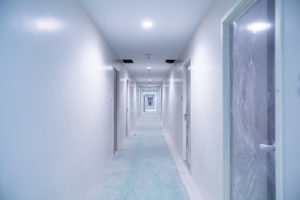 Walkway inside a construction site